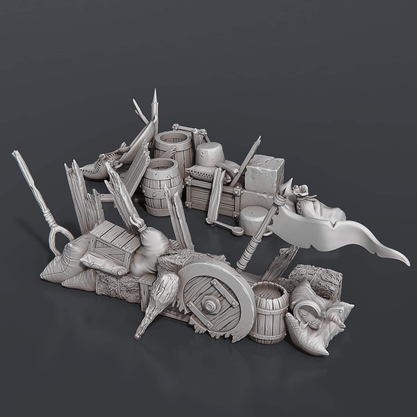3D Printed STL Miniatures Riot Set 28 - 32mm War Gaming D&D - 3D Printing Boss 