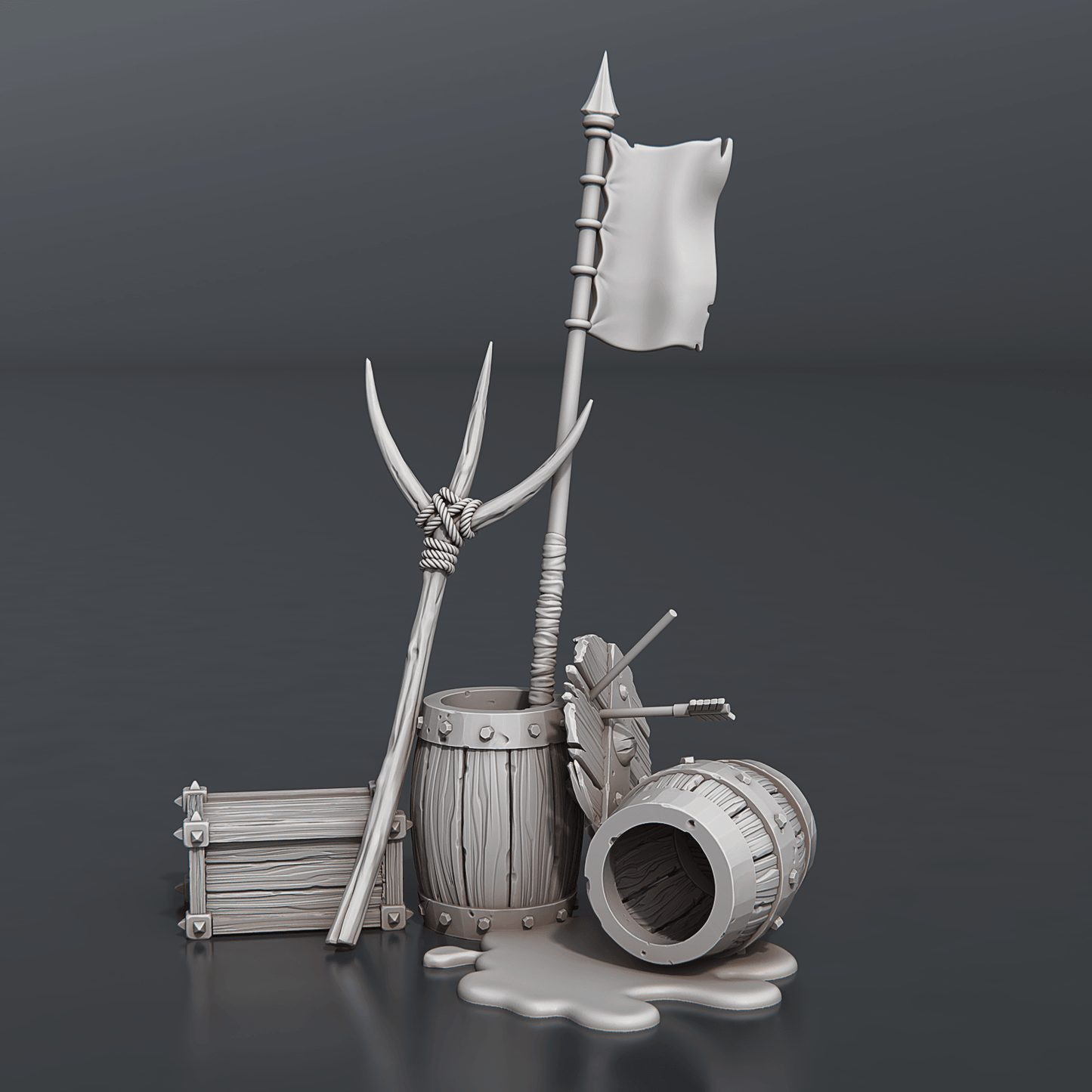 3D Printed STL Miniatures Riot Set 28 - 32mm War Gaming D&D - 3D Printing Boss 