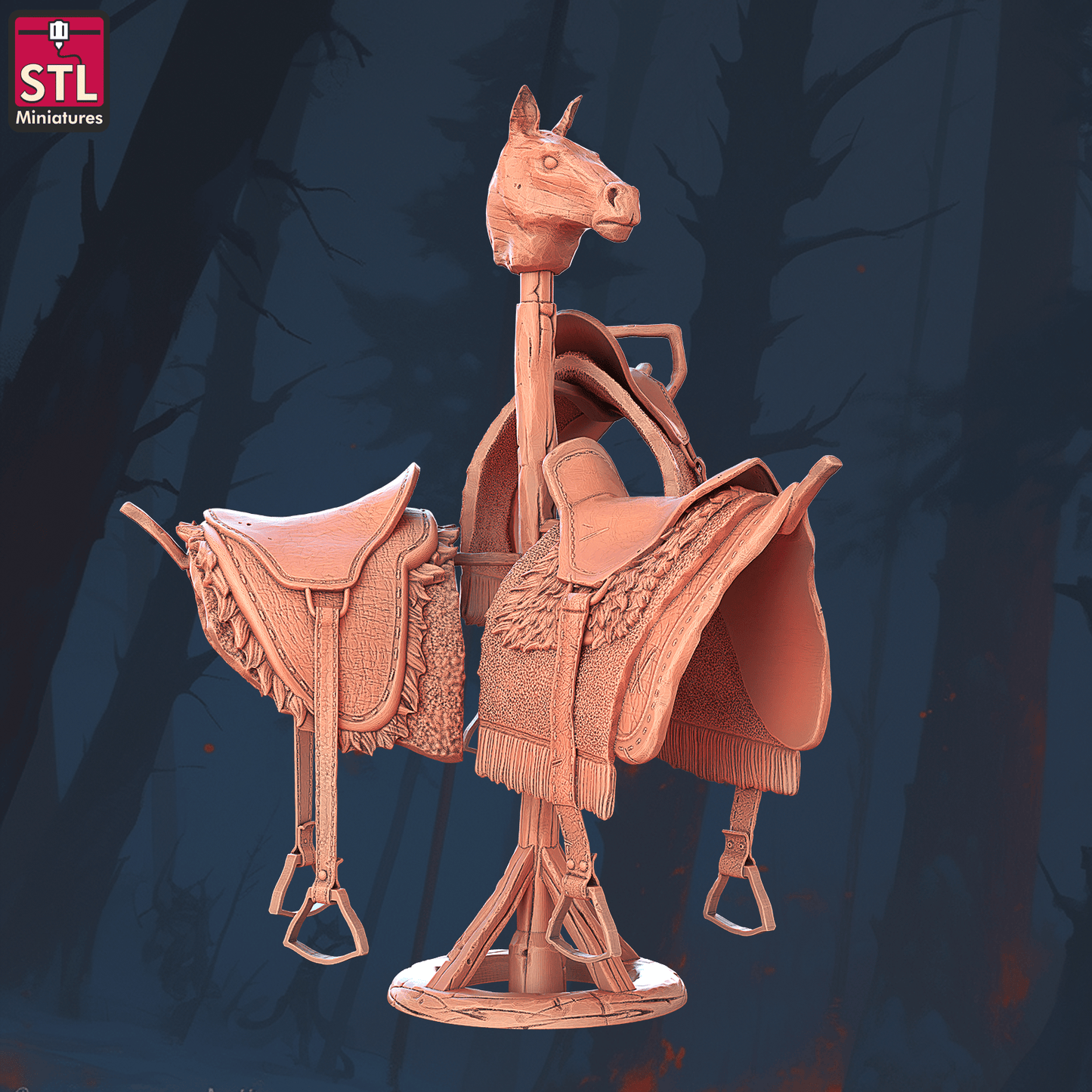 3D Printed STL Miniatures Saddlemaker Set 28 - 32mm War Gaming D&D - 3D Printing Boss 