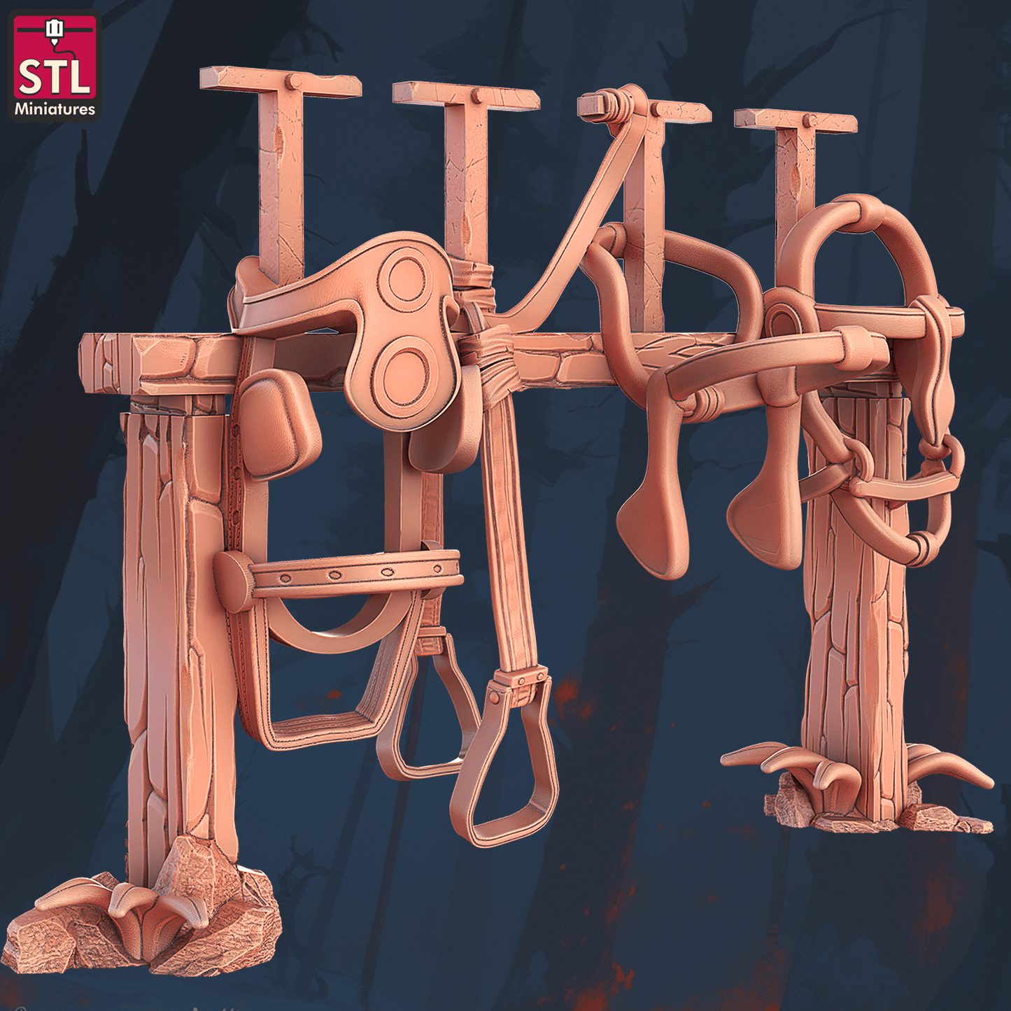 3D Printed STL Miniatures Saddlemaker Set 28 - 32mm War Gaming D&D - 3D Printing Boss 
