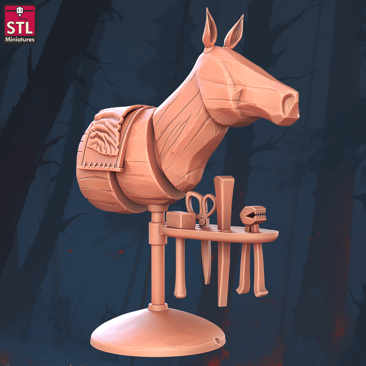3D Printed STL Miniatures Saddlemaker Set 28 - 32mm War Gaming D&D - 3D Printing Boss 