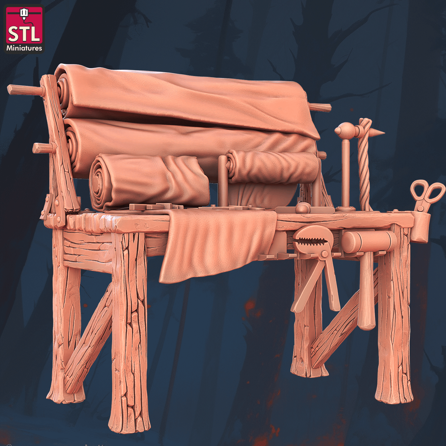 3D Printed STL Miniatures Saddlemaker Set 28 - 32mm War Gaming D&D - 3D Printing Boss 