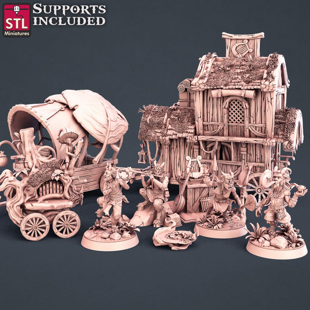 3D Printed STL Miniatures Satyrs Set 28 - 32mm War Gaming D&D - 3D Printing Boss 