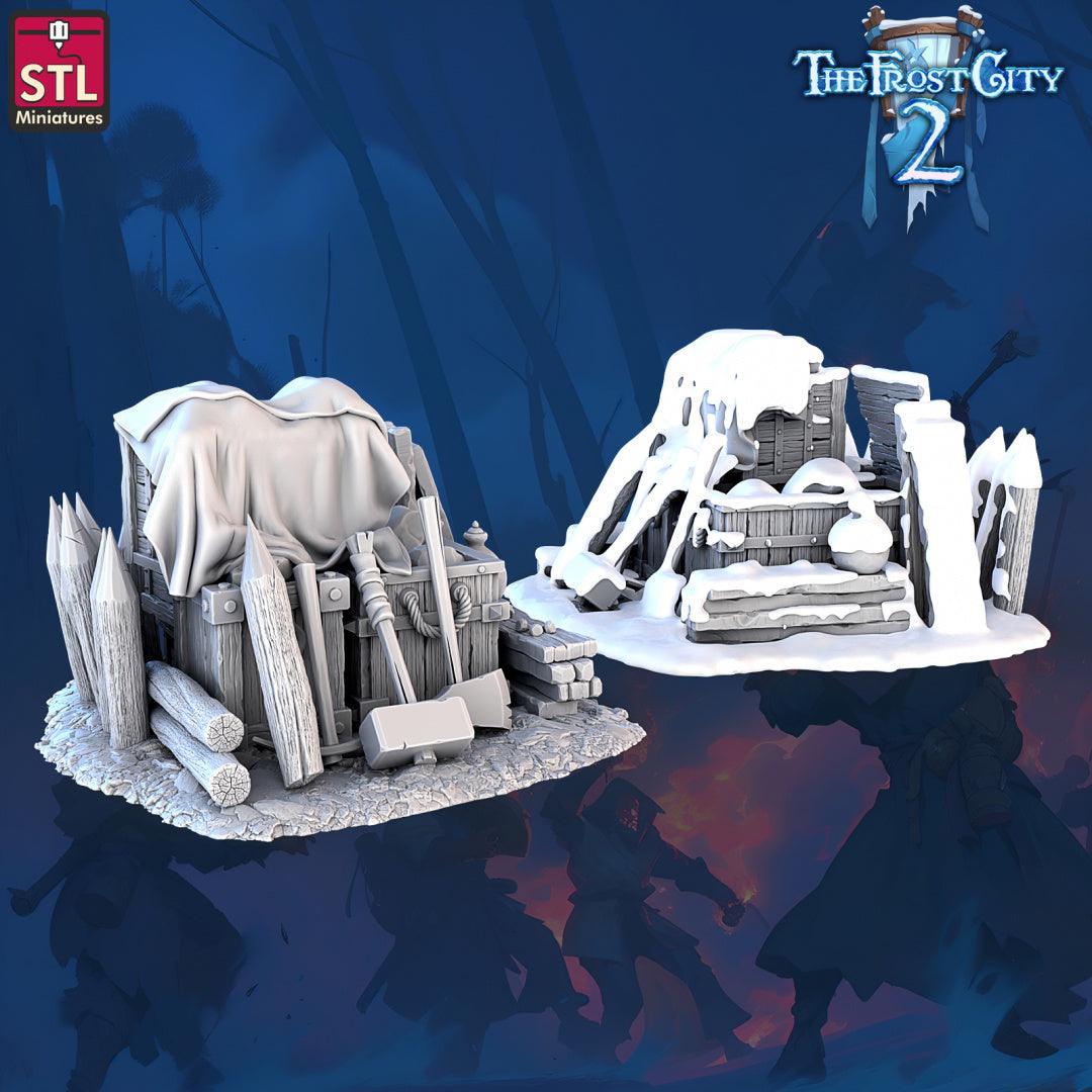 3D Printed STL Miniatures Scatter Terrain The Frost City 2 28 - 32mm War Gaming D&D - 3D Printing Boss 