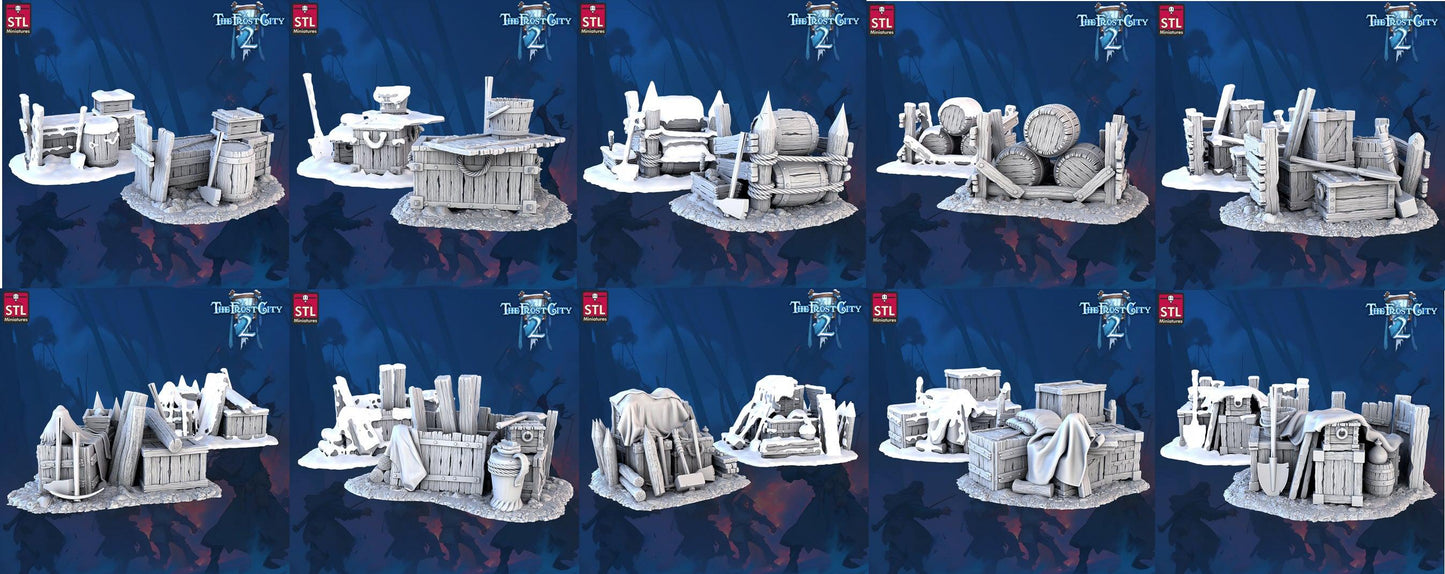 3D Printed STL Miniatures Scatter Terrain The Frost City 2 28 - 32mm War Gaming D&D - 3D Printing Boss 