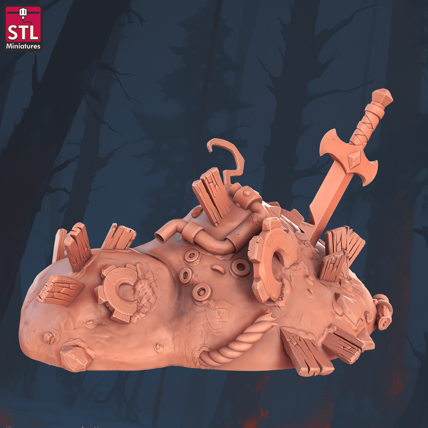 3D Printed STL Miniatures Sewers Workers Set 28 - 32mm War Gaming D&D - 3D Printing Boss 