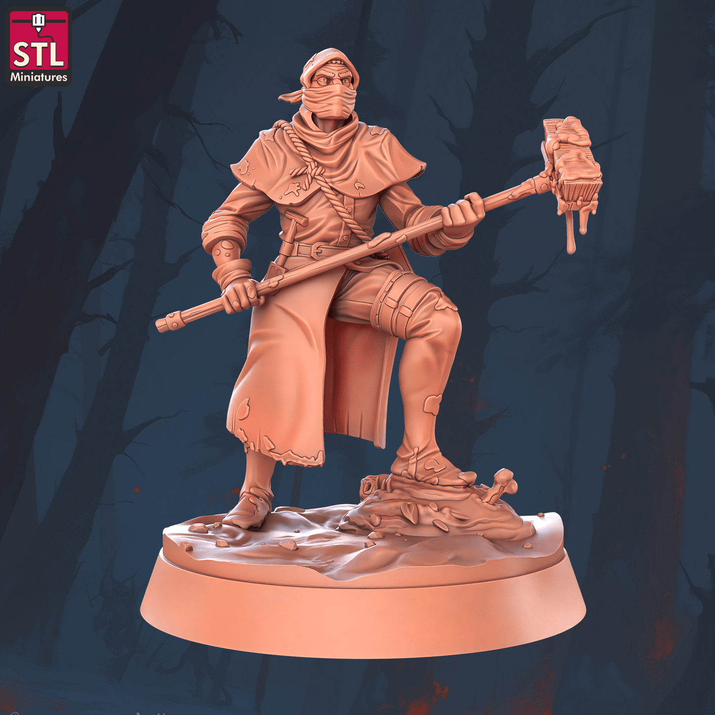 3D Printed STL Miniatures Sewers Workers Set 28 - 32mm War Gaming D&D - 3D Printing Boss 