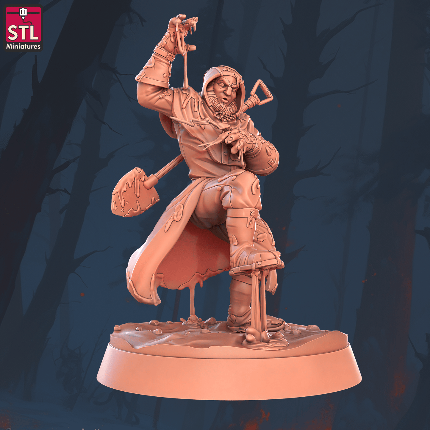 3D Printed STL Miniatures Sewers Workers Set 28 - 32mm War Gaming D&D - 3D Printing Boss 