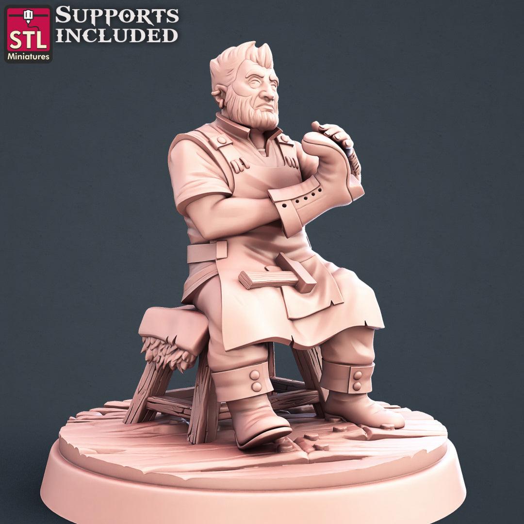 3D Printed STL Miniatures Shoemakers Set 28 - 32mm War Gaming D&D - 3D Printing Boss 