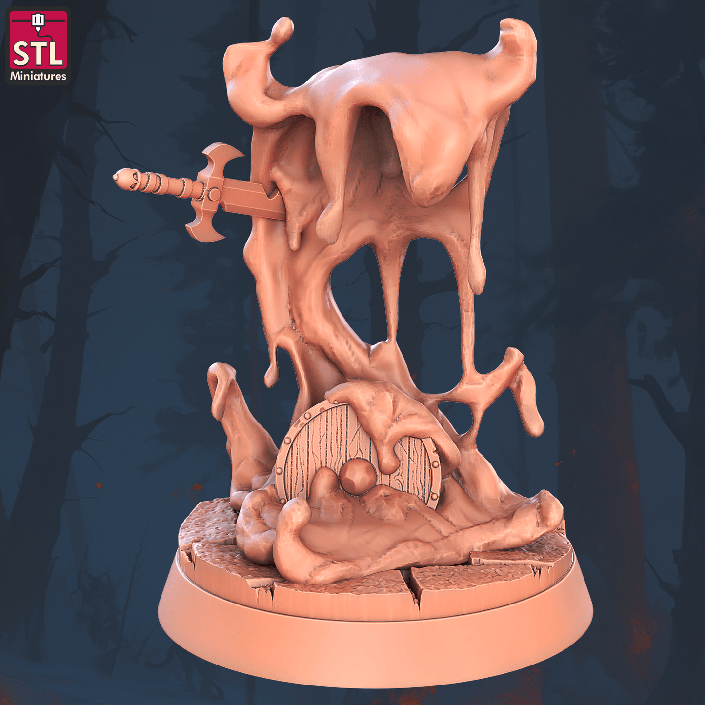 3D Printed STL Miniatures Slimes Set 28 - 32mm War Gaming D&D - 3D Printing Boss 