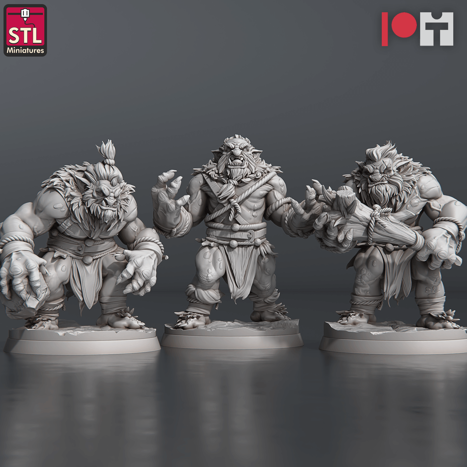 3D Printed STL Miniatures Snow Trolls Set 28 - 32mm War Gaming D&D - 3D Printing Boss 