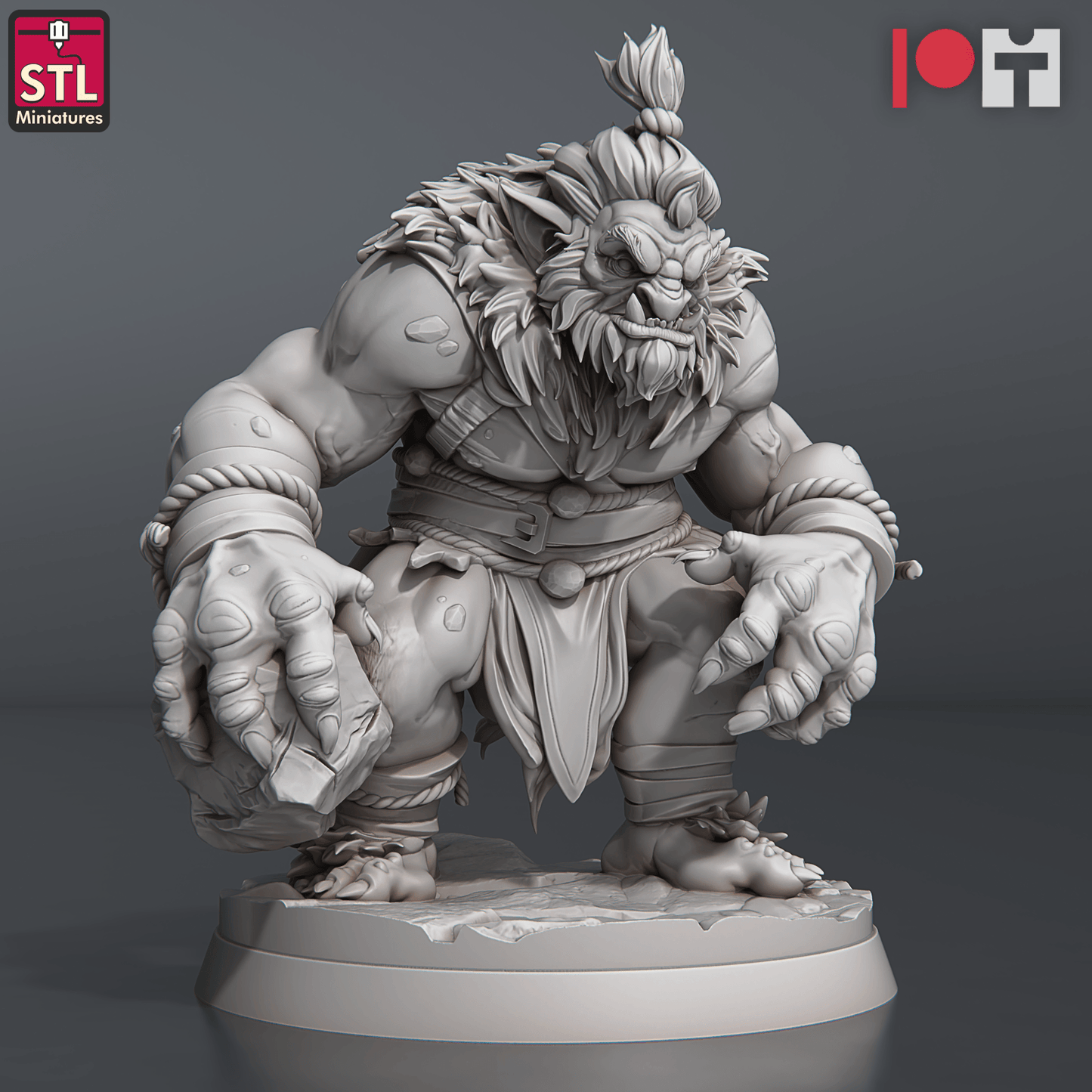 3D Printed STL Miniatures Snow Trolls Set 28 - 32mm War Gaming D&D - 3D Printing Boss 