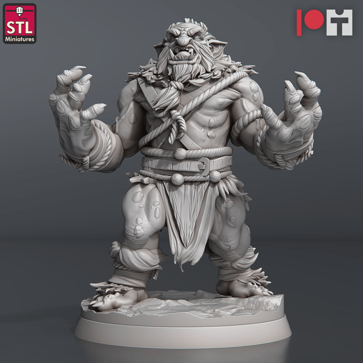 3D Printed STL Miniatures Snow Trolls Set 28 - 32mm War Gaming D&D - 3D Printing Boss 