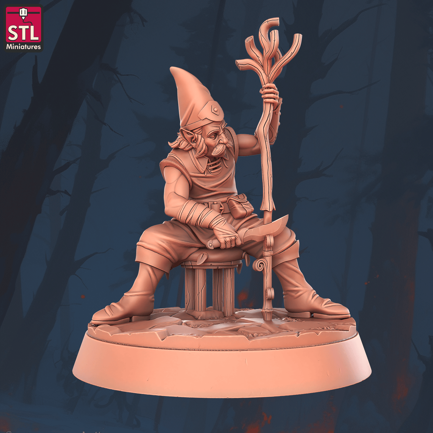 3D Printed STL Miniatures Staff Crafters Set 28 - 32mm War Gaming D&D - 3D Printing Boss 