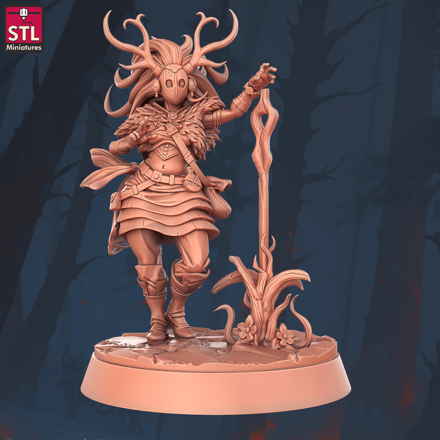 3D Printed STL Miniatures Staff Crafters Set 28 - 32mm War Gaming D&D - 3D Printing Boss 