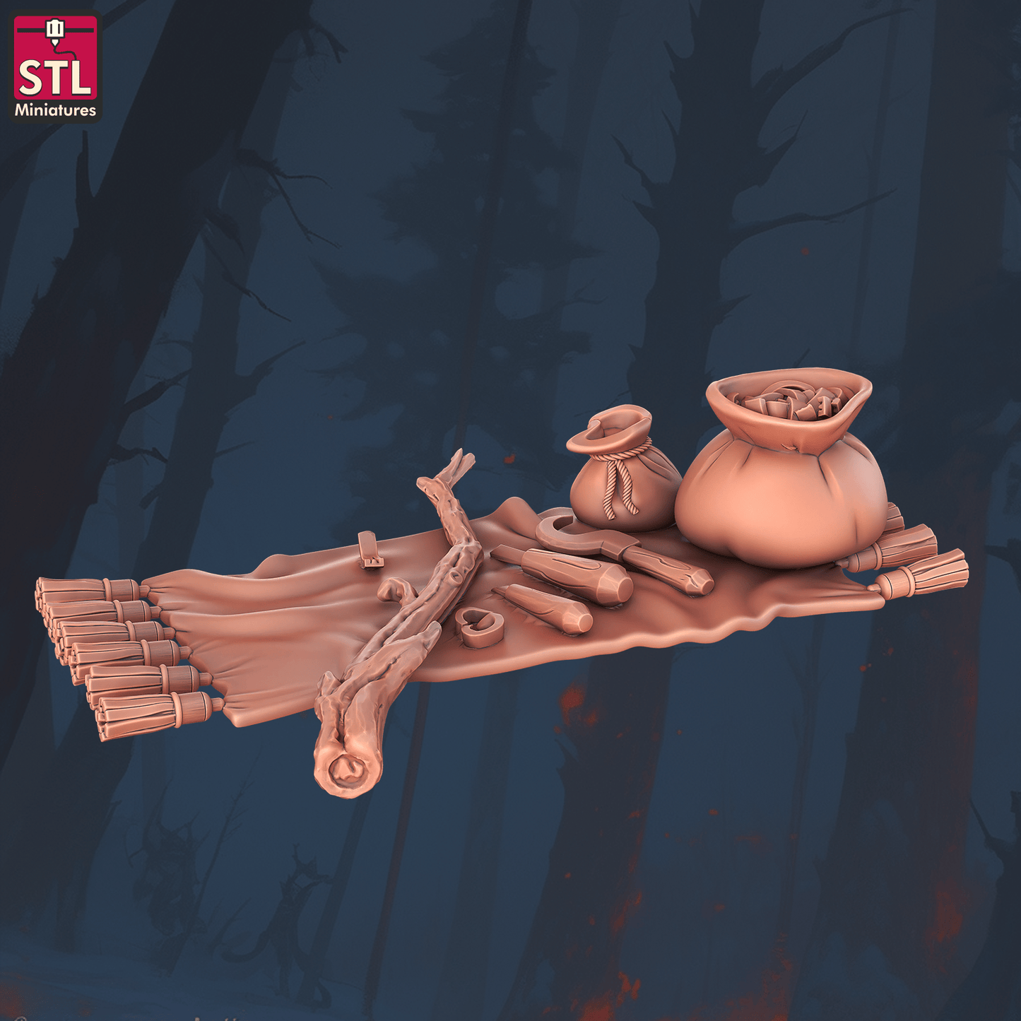 3D Printed STL Miniatures Staff Crafters Set 28 - 32mm War Gaming D&D - 3D Printing Boss 