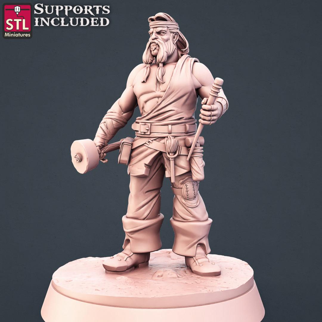 3D Printed STL Miniatures Stone Carver Set 28 - 32mm War Gaming D&D - 3D Printing Boss 