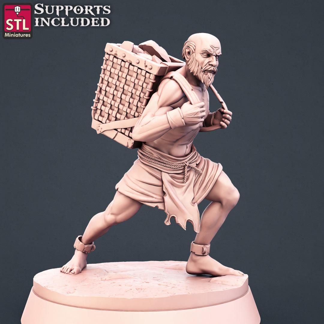 3D Printed STL Miniatures Stone Carver Set 28 - 32mm War Gaming D&D - 3D Printing Boss 