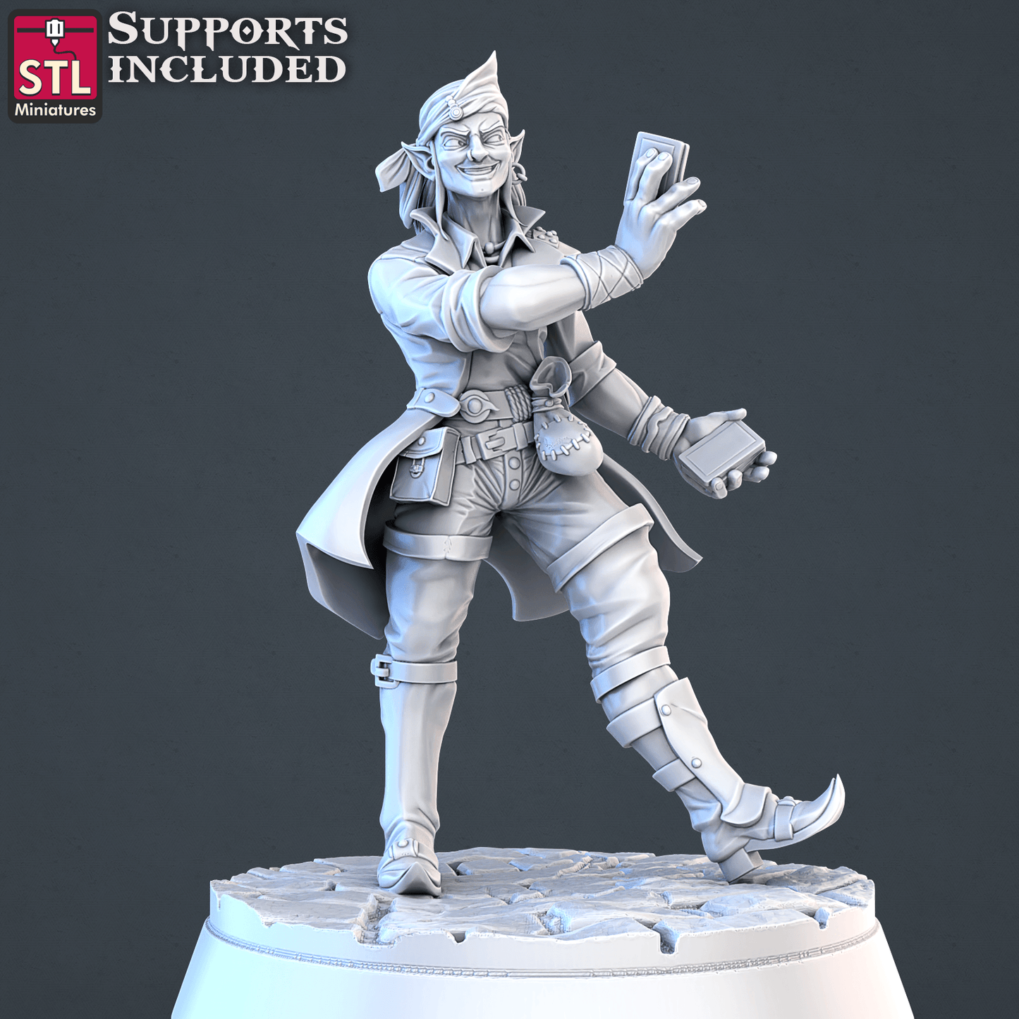3D Printed STL Miniatures Street Gambler Set | 28 - 32mm War Gaming D&D - 3D Printing Boss 