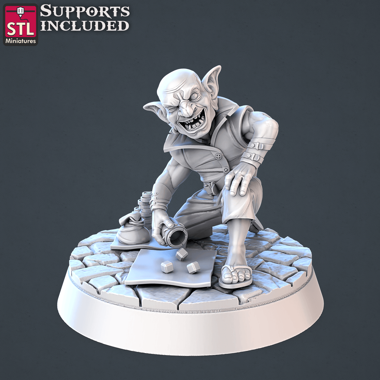 3D Printed STL Miniatures Street Gambler Set | 28 - 32mm War Gaming D&D - 3D Printing Boss 