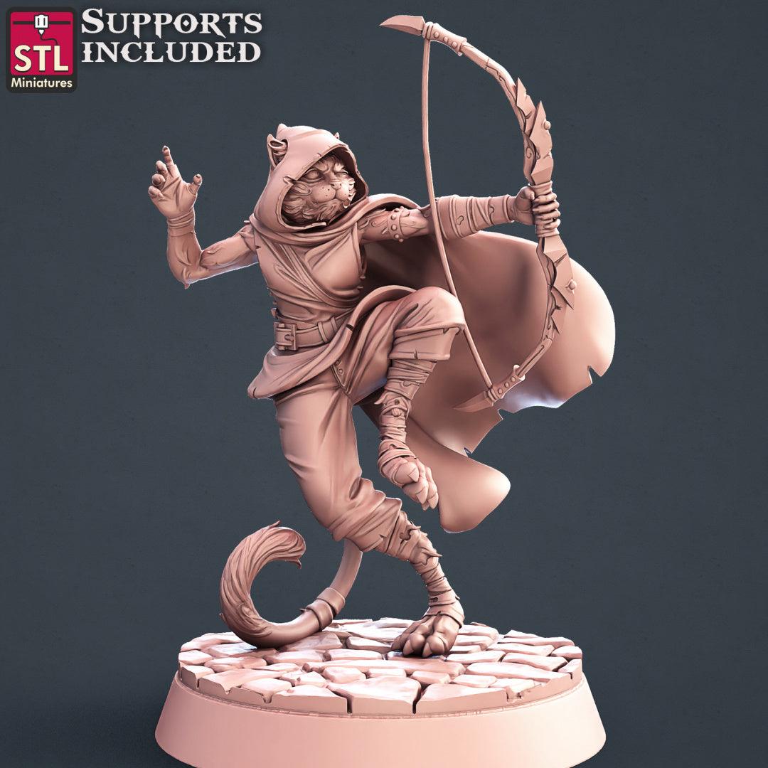 3D Printed STL Miniatures Tabaxi Assassins Set 28 - 32mm War Gaming D&D - 3D Printing Boss 