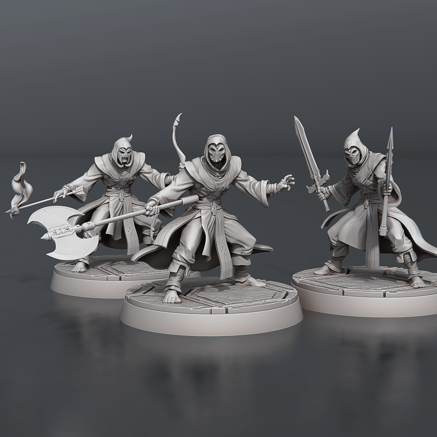 3D Printed STL Miniatures Temple Guardians Set 28 - 32mm War Gaming D&D - 3D Printing Boss 