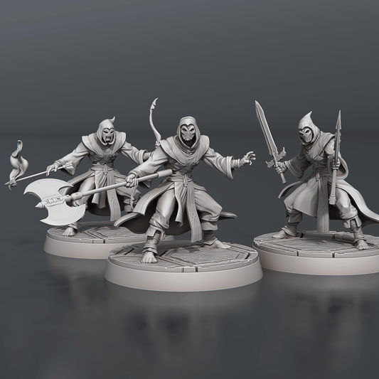 3D Printed STL Miniatures Temple Guardians Set 28 - 32mm War Gaming D&D - 3D Printing Boss 