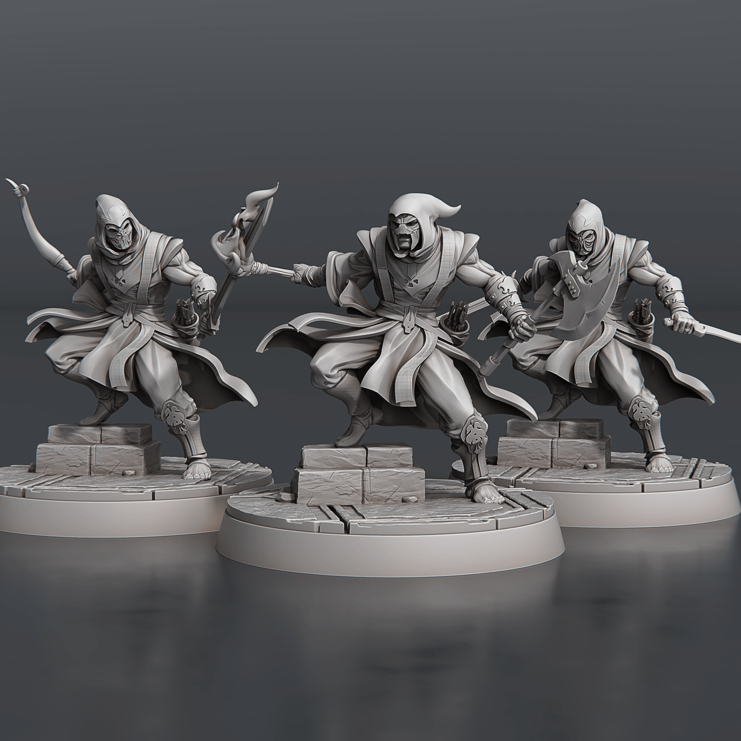 3D Printed STL Miniatures Temple Guardians Set 28 - 32mm War Gaming D&D - 3D Printing Boss 