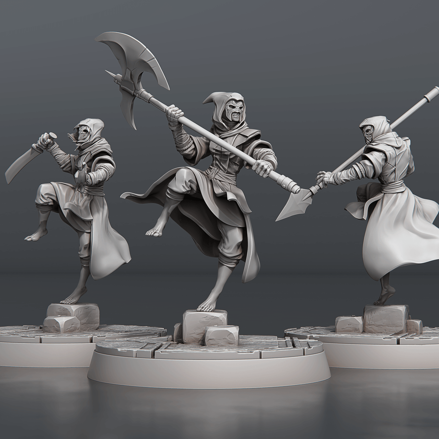3D Printed STL Miniatures Temple Guardians Set 28 - 32mm War Gaming D&D - 3D Printing Boss 