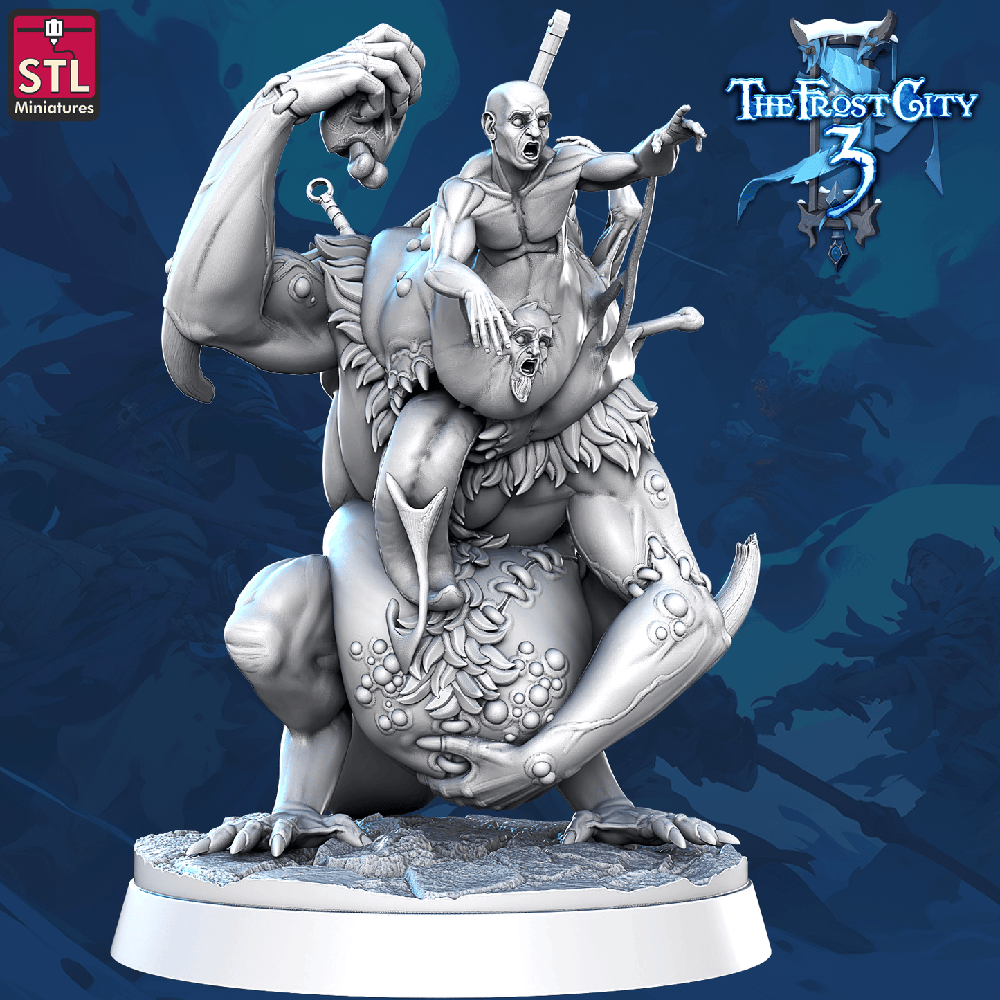 3D Printed STL Miniatures The Alchemical Monstrosity Core Characters The Frost City 3 28 - 32mm War Gaming D&D - 3D Printing Boss 