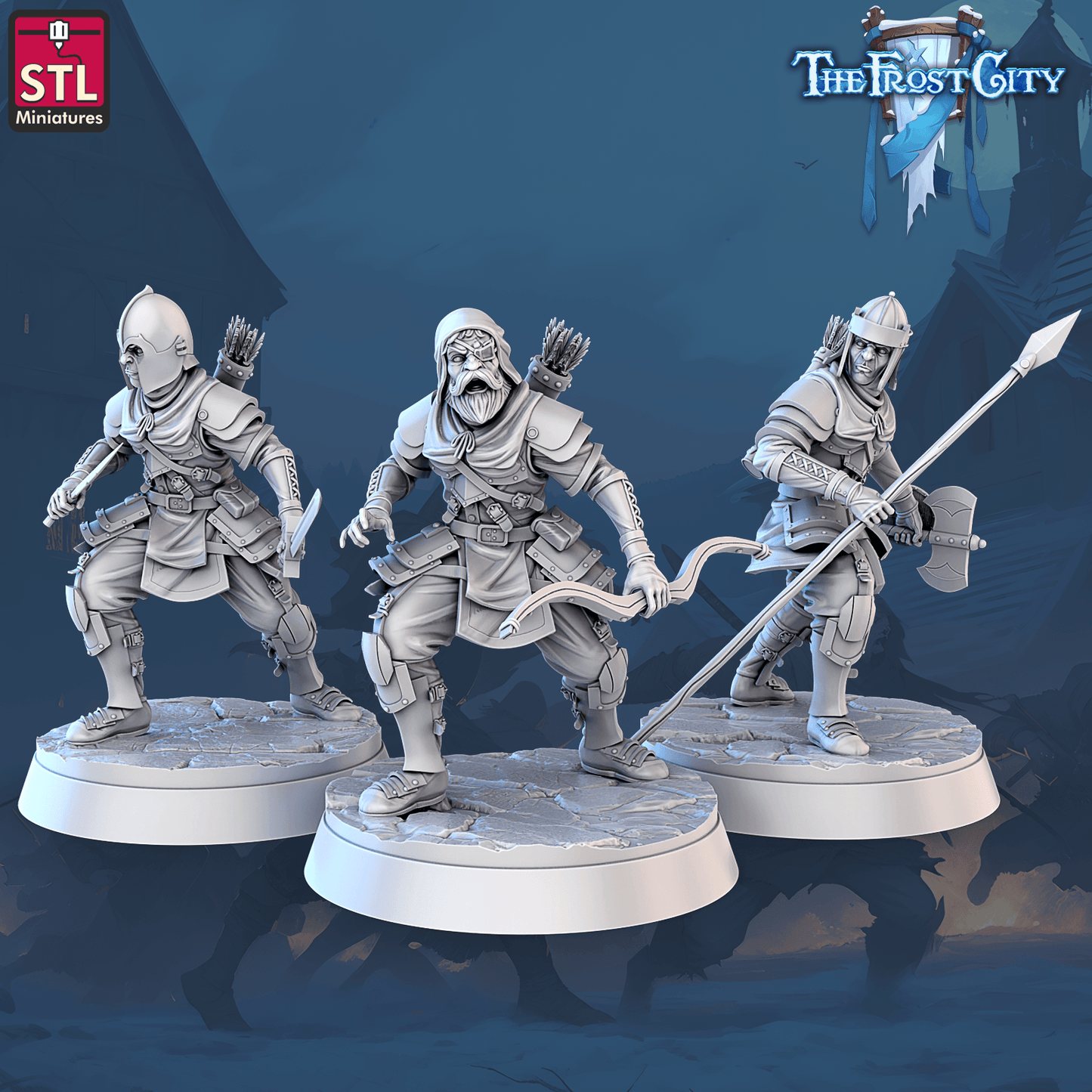 3D Printed STL Miniatures The Frost City Army Knights - Modular 28 - 32mm War Gaming D&D - 3D Printing Boss 