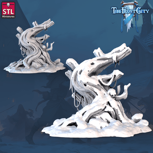 3D Printed STL Miniatures The Frost City Dead Trees 28 - 32mm War Gaming D&D - 3D Printing Boss 