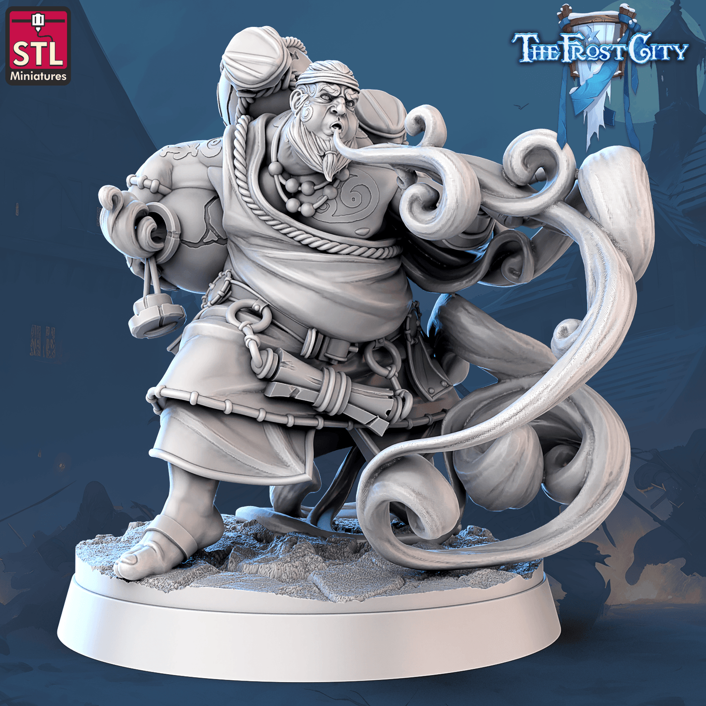 3D Printed STL Miniatures The Frost City Mages 28 - 32mm War Gaming D&D - 3D Printing Boss 