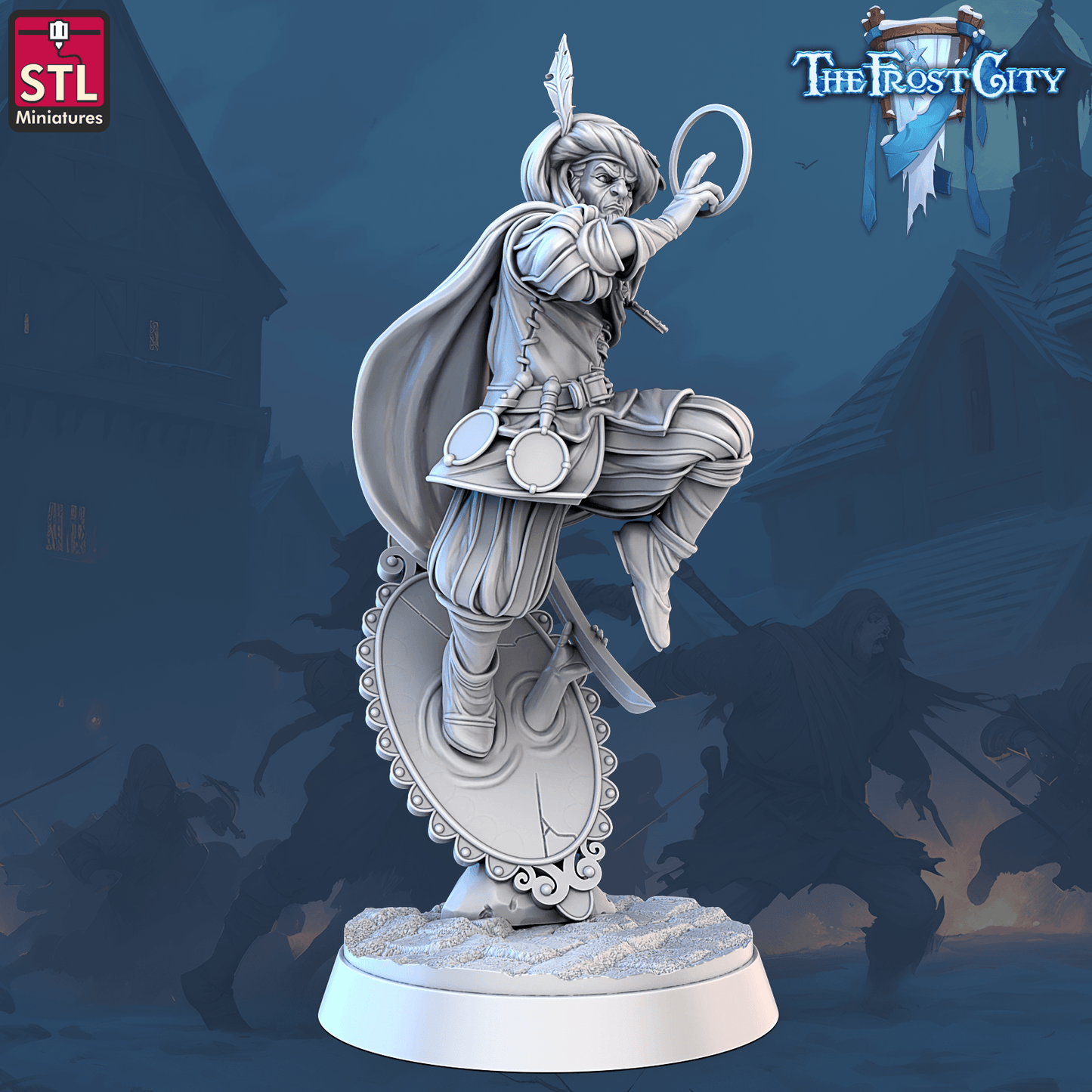 3D Printed STL Miniatures The Frost City Mages 28 - 32mm War Gaming D&D - 3D Printing Boss 