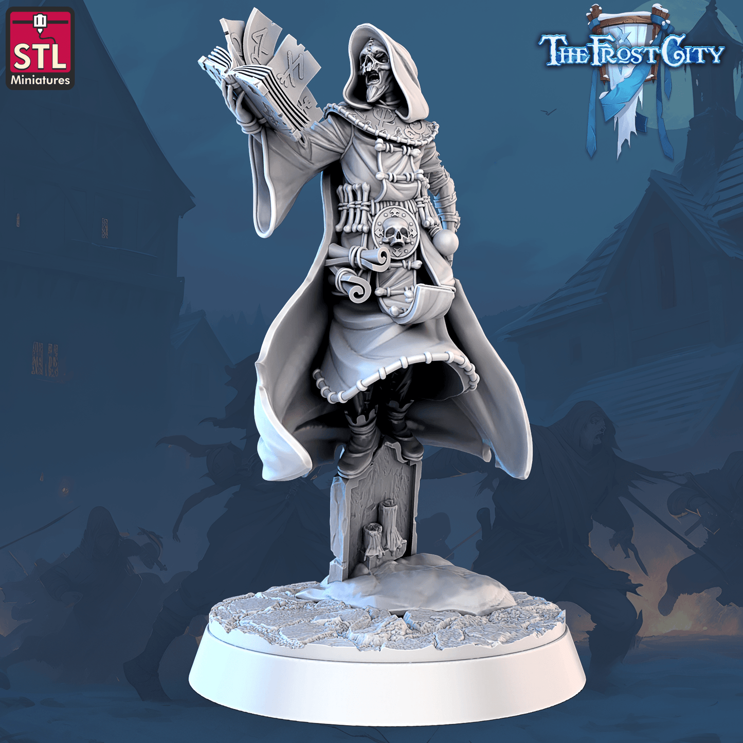 3D Printed STL Miniatures The Frost City Mages 28 - 32mm War Gaming D&D - 3D Printing Boss 