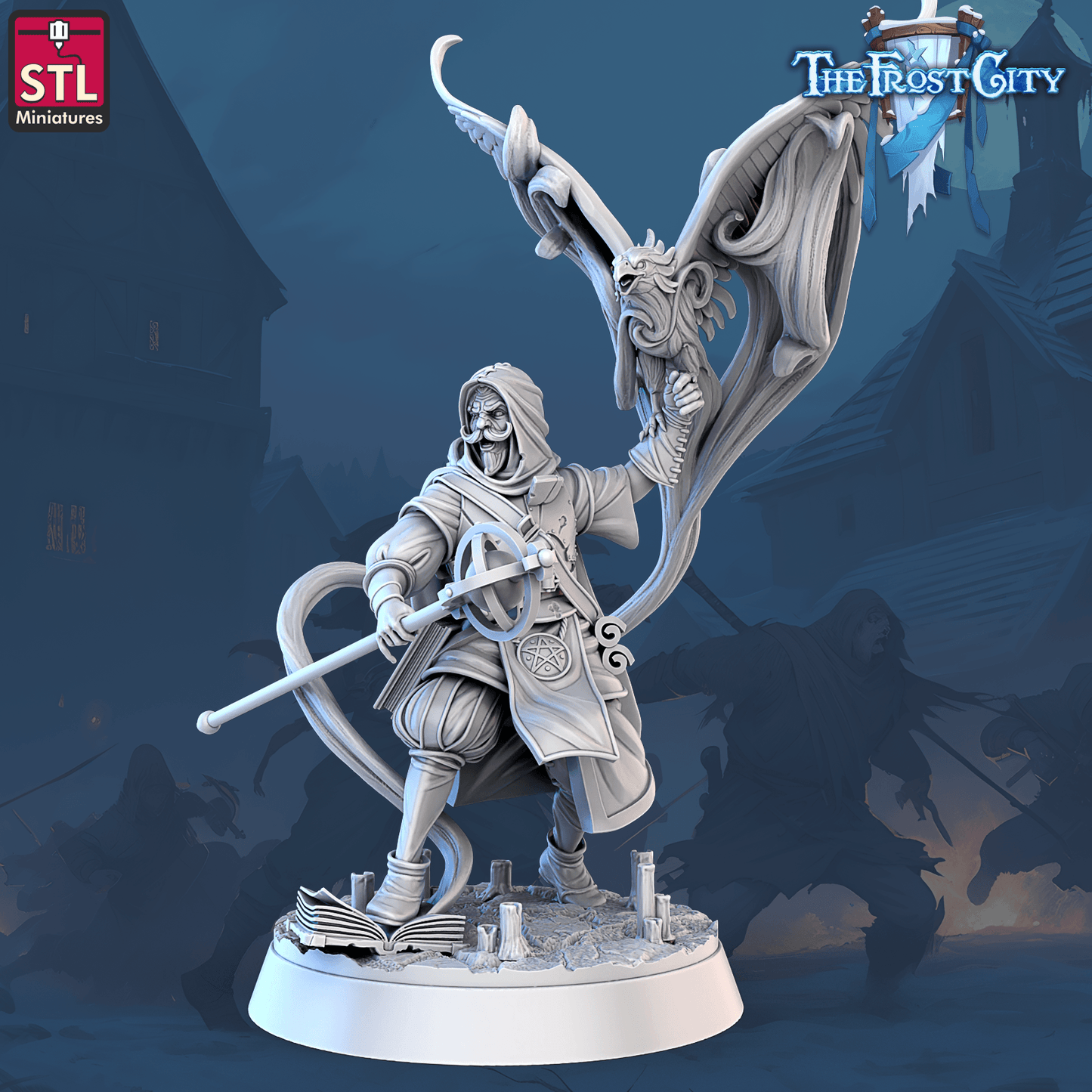3D Printed STL Miniatures The Frost City Mages 28 - 32mm War Gaming D&D - 3D Printing Boss 
