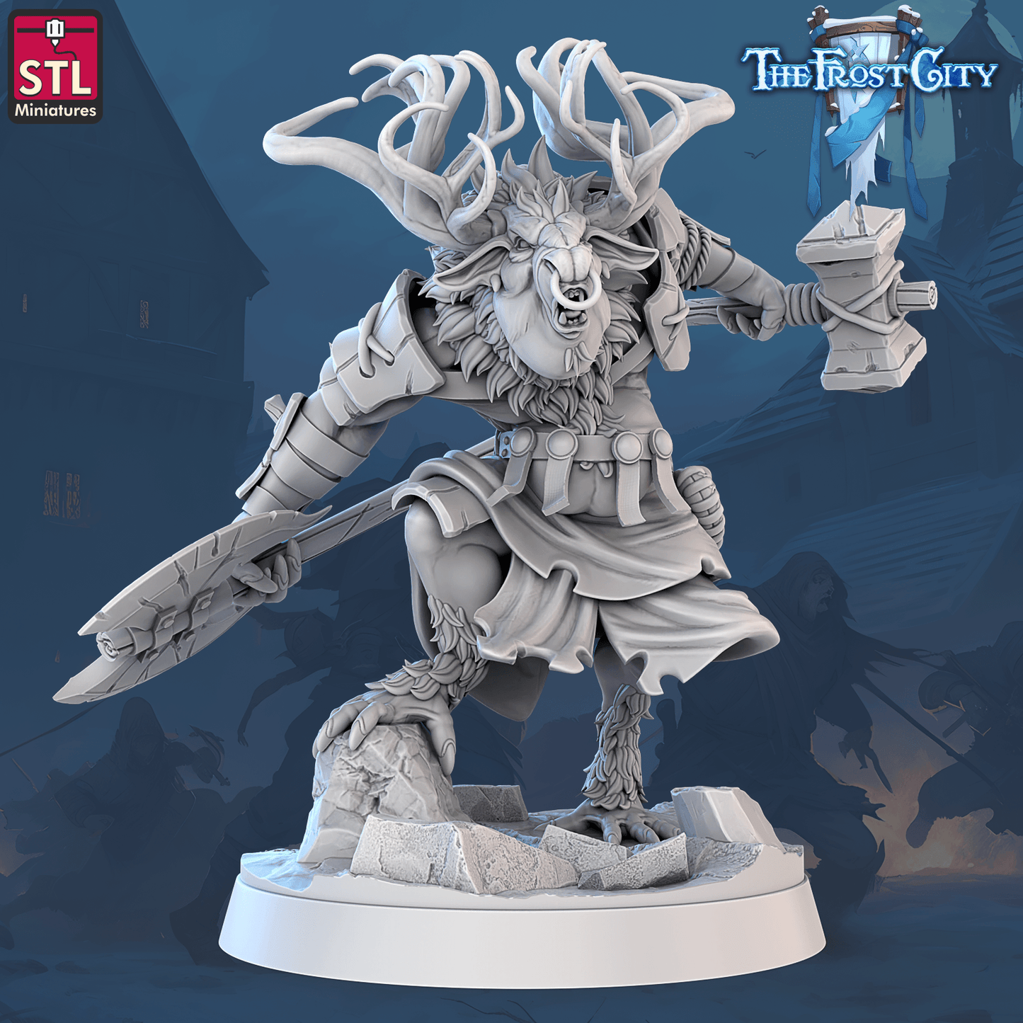 3D Printed STL Miniatures The Frost City Rangifers Set 28 - 32mm War Gaming D&D - 3D Printing Boss 