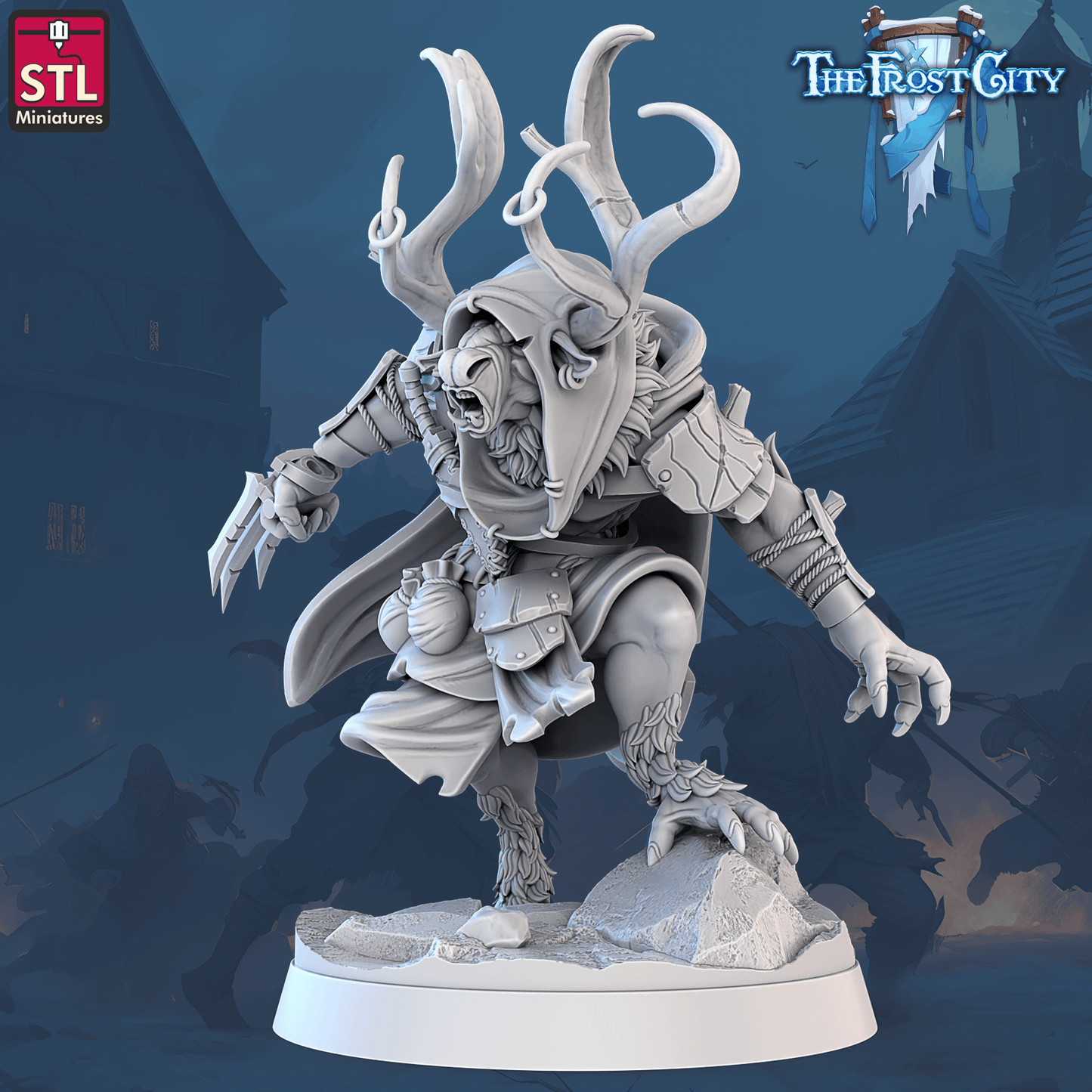 3D Printed STL Miniatures The Frost City Rangifers Set 28 - 32mm War Gaming D&D - 3D Printing Boss 