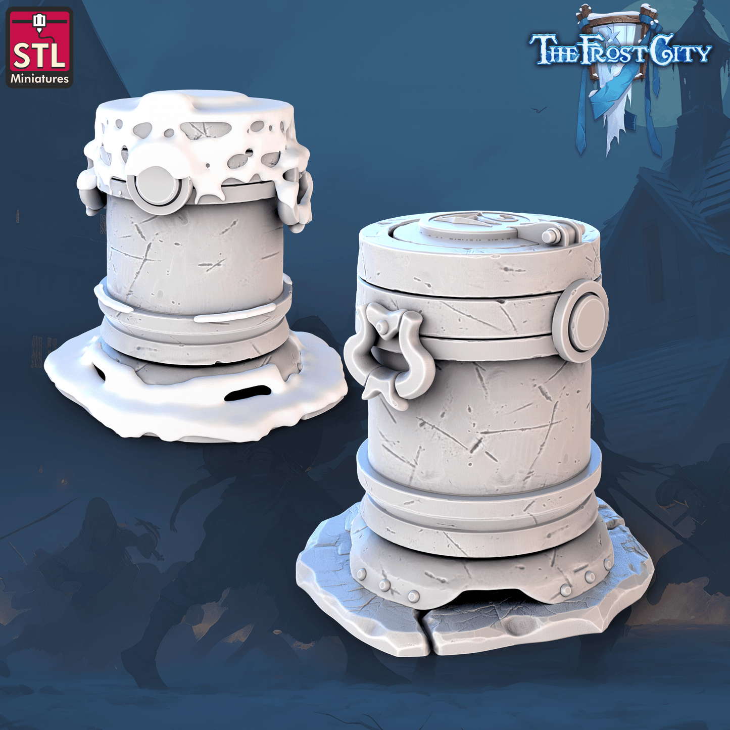 3D Printed STL Miniatures The Frost City Treasure Tokens 28 - 32mm War Gaming D&D - 3D Printing Boss 