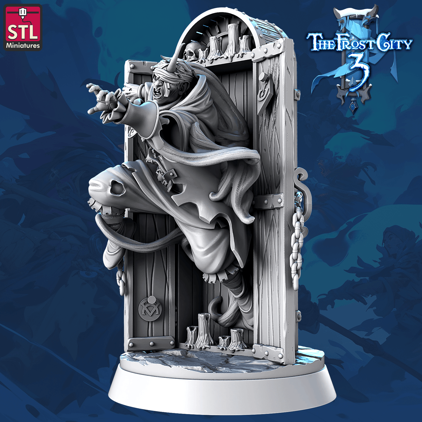 3D Printed STL Miniatures The Immortal Remains of Jerith Core Characters The Frost City 3 28 - 32mm War Gaming D&D - 3D Printing Boss 