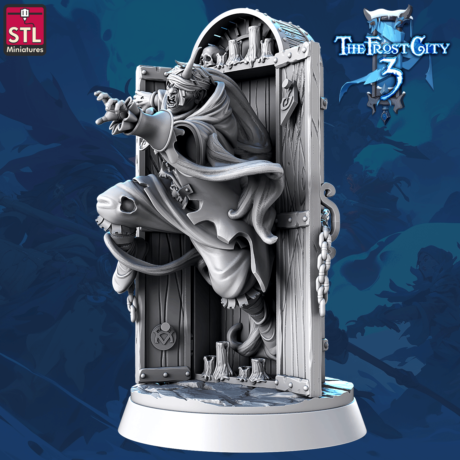 3D Printed STL Miniatures The Immortal Remains of Jerith Core Characters The Frost City 3 28 - 32mm War Gaming D&D - 3D Printing Boss 