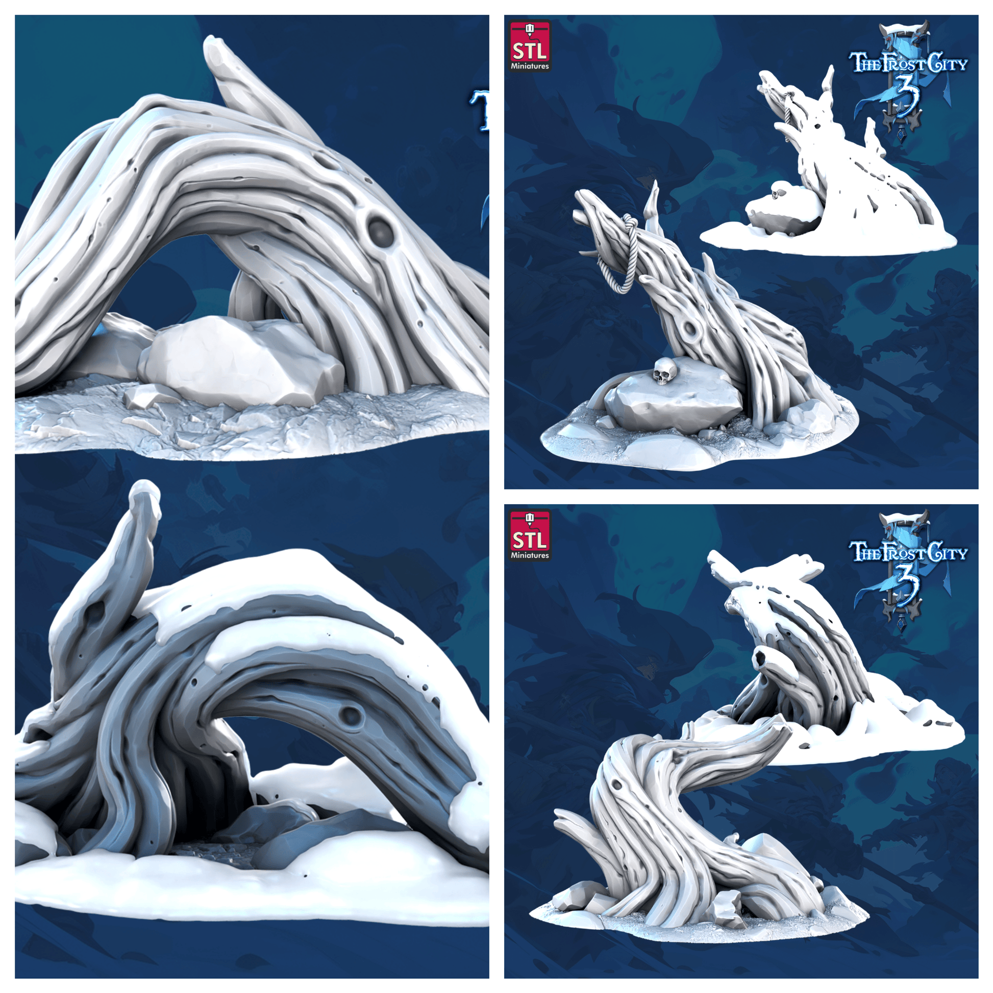 3D Printed STL Miniatures Tree Core Props The Frost City 3 28 - 32mm War Gaming D&D - 3D Printing Boss 