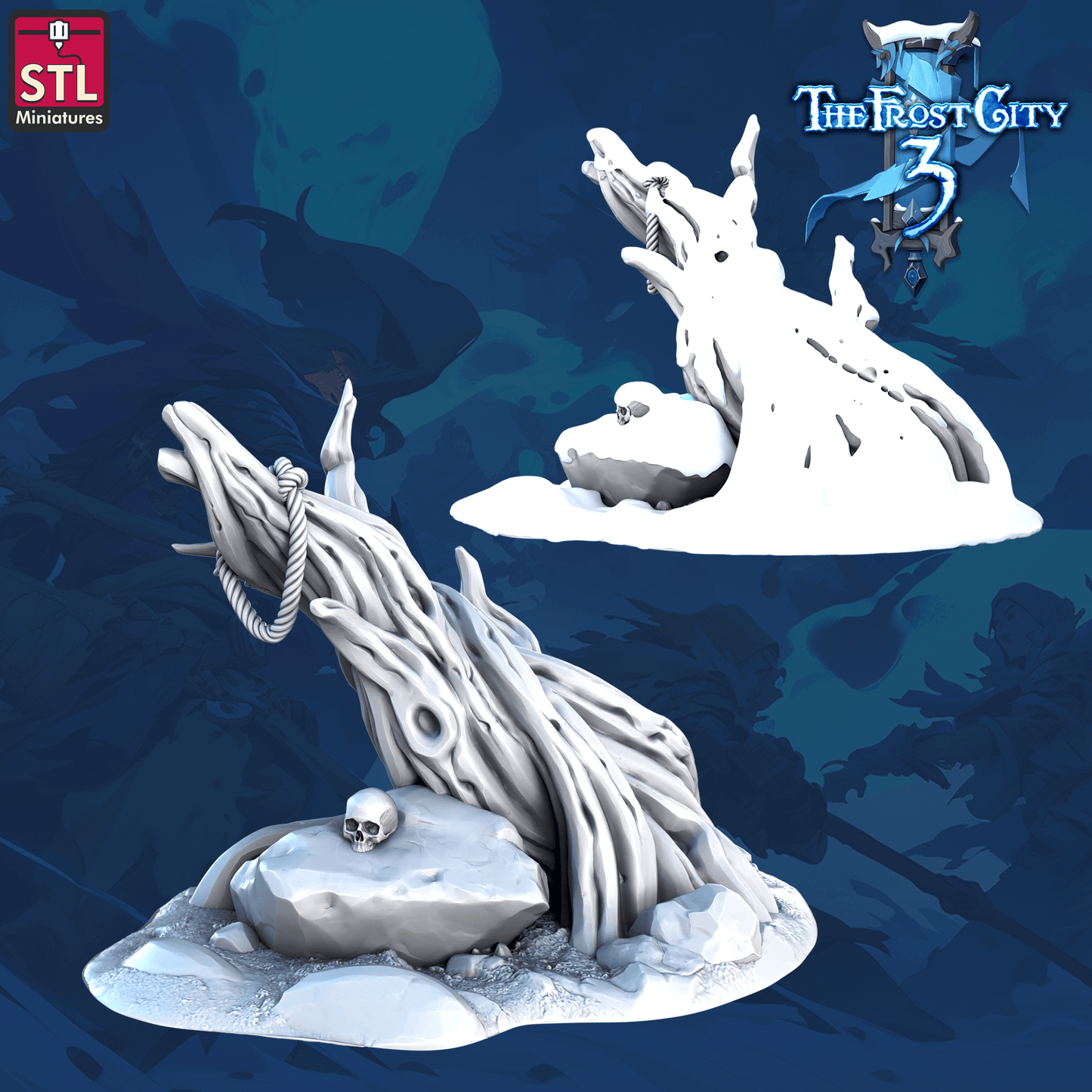 3D Printed STL Miniatures Tree Core Props The Frost City 3 28 - 32mm War Gaming D&D - 3D Printing Boss 