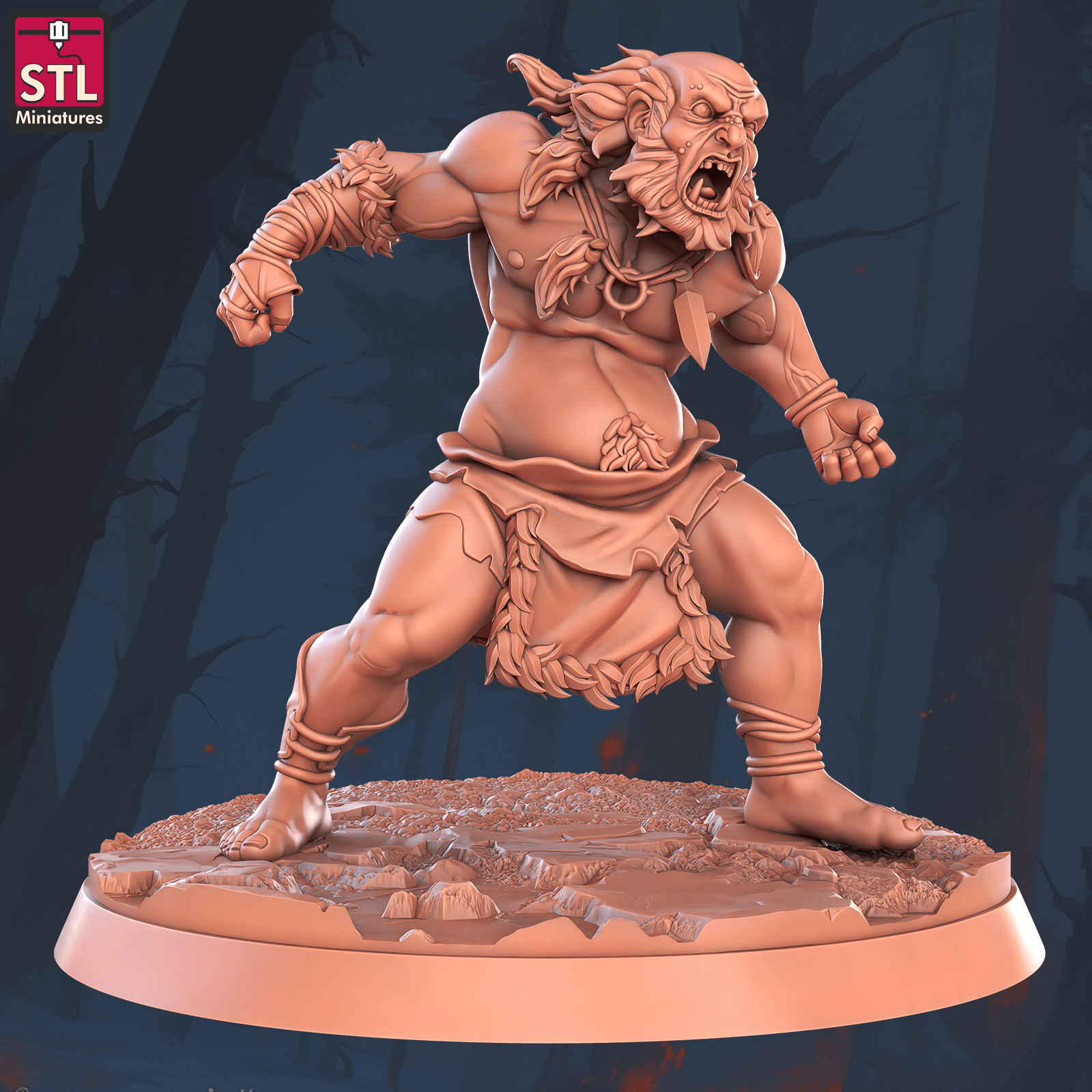 3D Printed STL Miniatures Troll 28 - 32mm War Gaming D&D - 3D Printing Boss 