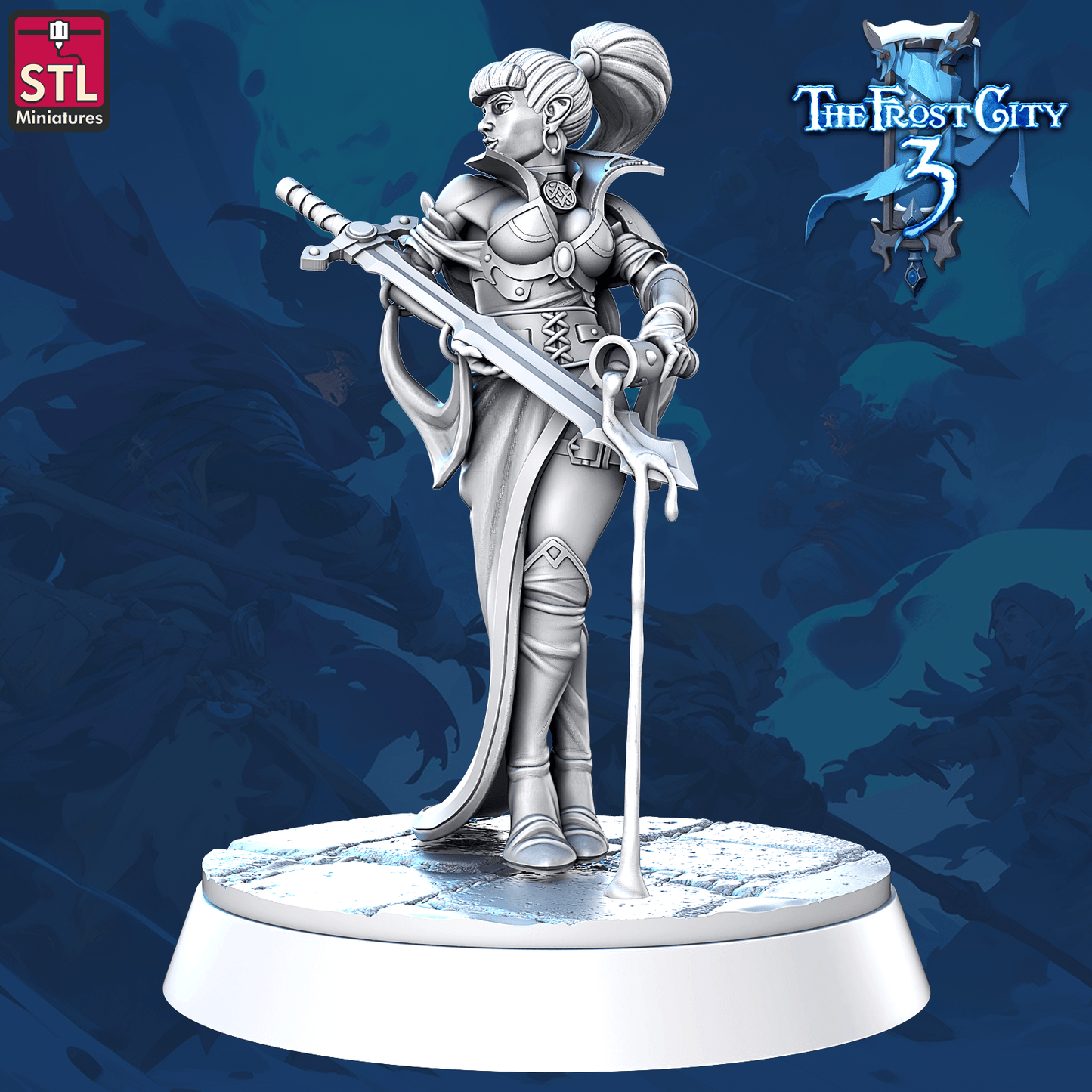 3D Printed STL Miniatures Vampire Core Characters The Frost City 3 28 - 32mm War Gaming D&D - 3D Printing Boss 