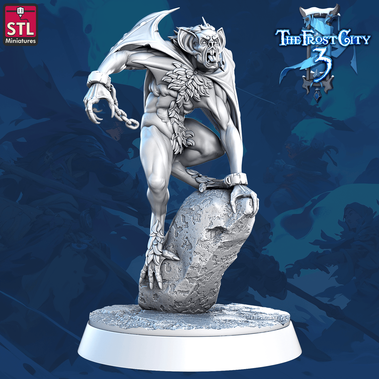 3D Printed STL Miniatures Vampire Core Characters The Frost City 3 28 - 32mm War Gaming D&D - 3D Printing Boss 