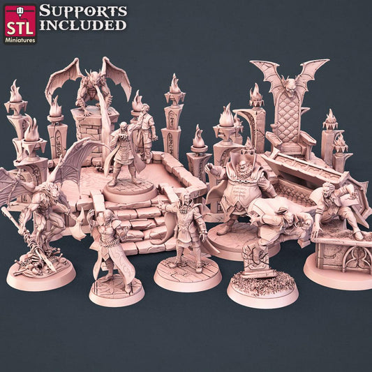 3D Printed STL Miniatures Vampire Set 28 - 32mm War Gaming D&D - 3D Printing Boss 