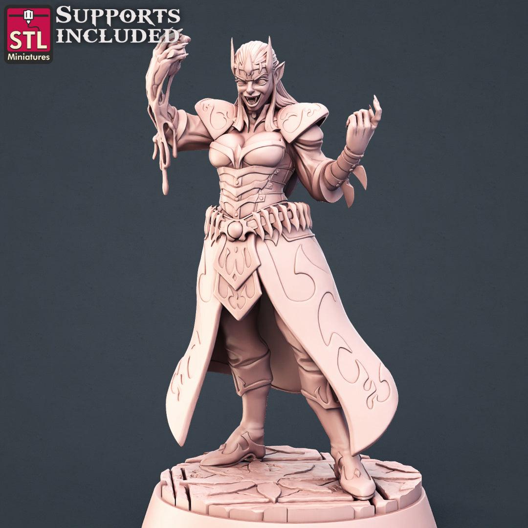 3D Printed STL Miniatures Vampire Set 28 - 32mm War Gaming D&D - 3D Printing Boss 
