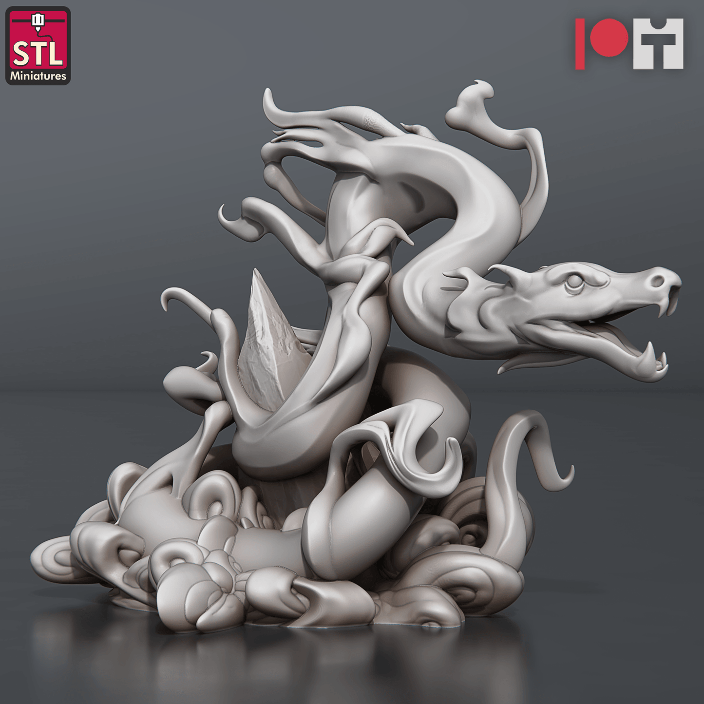 3D Printed STL Miniatures Vapour Snakes 28 - 32mm War Gaming D&D - 3D Printing Boss 
