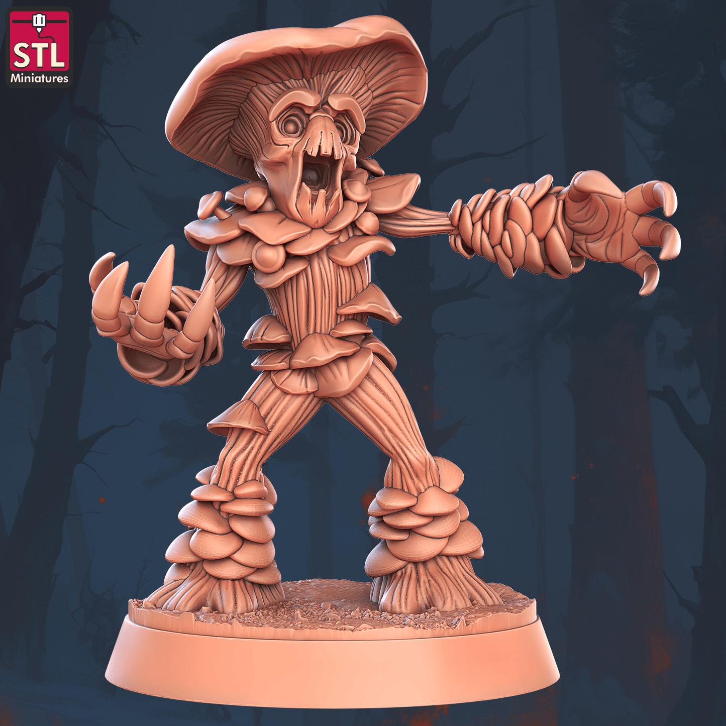 3D Printed STL Miniatures Violent Fungus Set 28 - 32mm War Gaming D&D - 3D Printing Boss 
